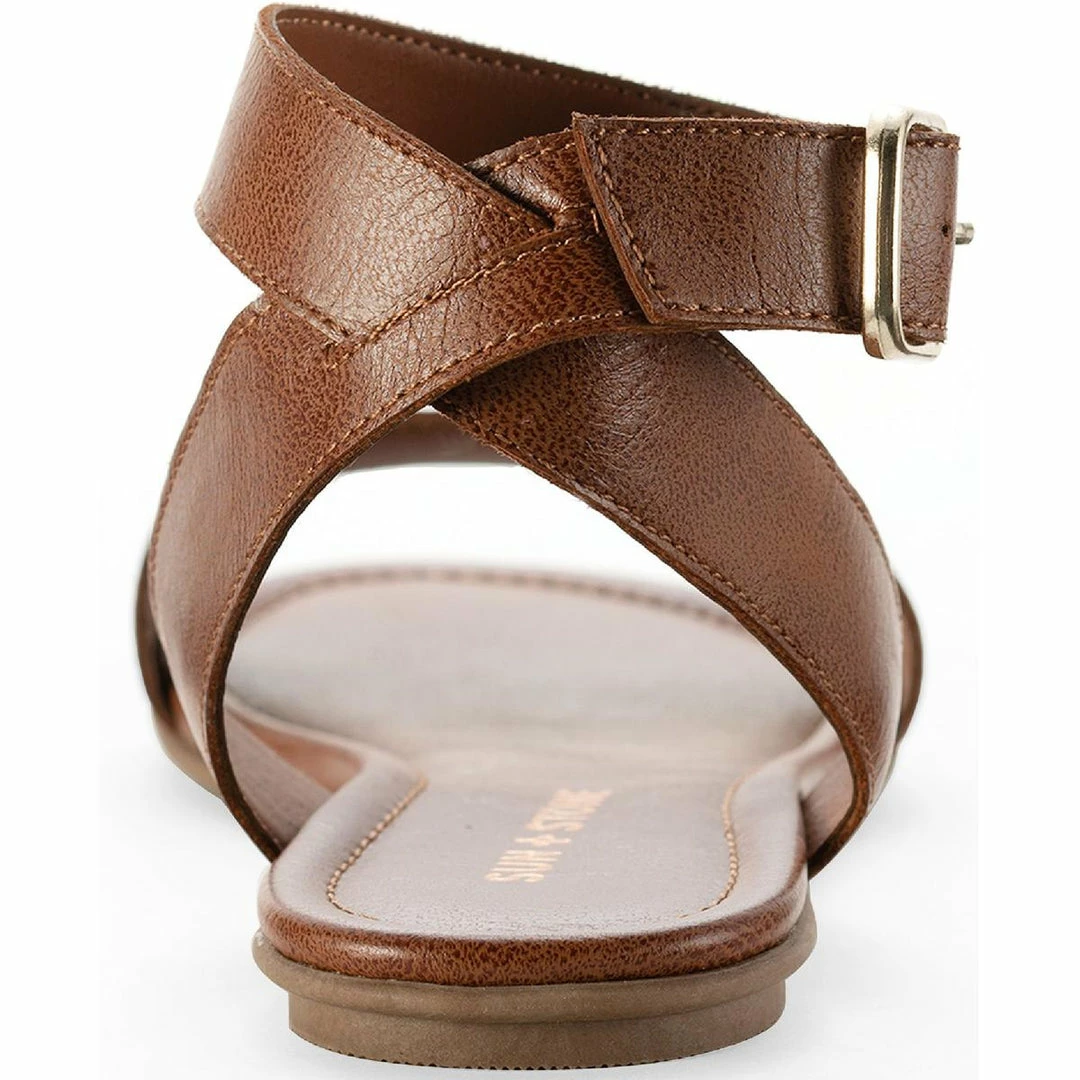 Sun + Stone Miiahp Womens Faux Leather Open Toe Flat Sandals 3 Sun + Stone Miiahp Womens Faux Leather Open Toe Flat Sandals - Image 3