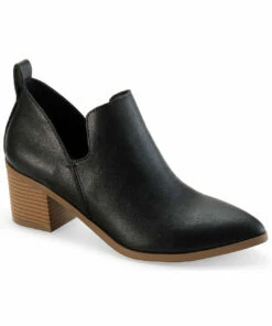 Sun + Stone Yuni Womens Faux Leather Slide On Booties