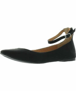 Sun + Stone Noor Womens Faux Leather Ankle Strap Flats