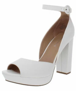 Sun + Stone Reeta Womens Faux Leather Ankle Pumps