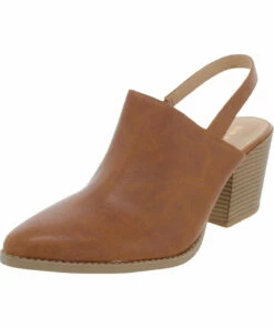 Sun + Stone Nikki Womens Faux Leather Pointed Toe Shooties