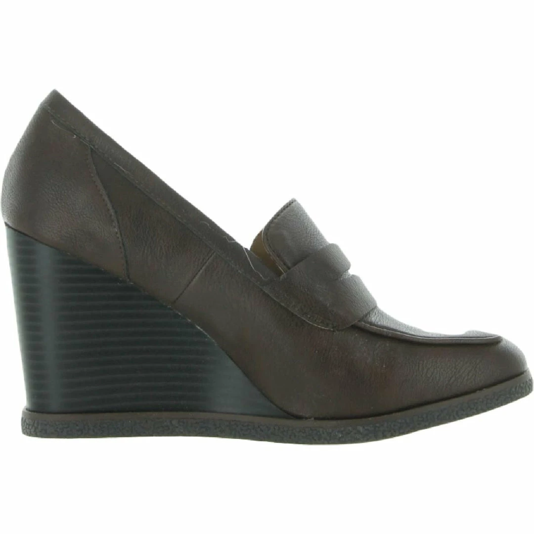 Sun + Stone Jetta Womens Faux Leather Slip On Wedge Heels 2 Sun + Stone Jetta Womens Faux Leather Slip On Wedge Heels - Image 2