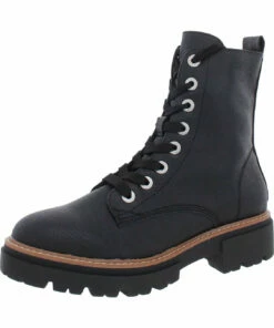 Sun + Stone Tiiaa Womens Faux Leather Platform Combat & Lace-up Boots