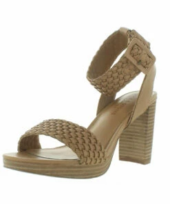 Sun + Stone Stefani Womens Leather Ankle Strap Heel Sandals