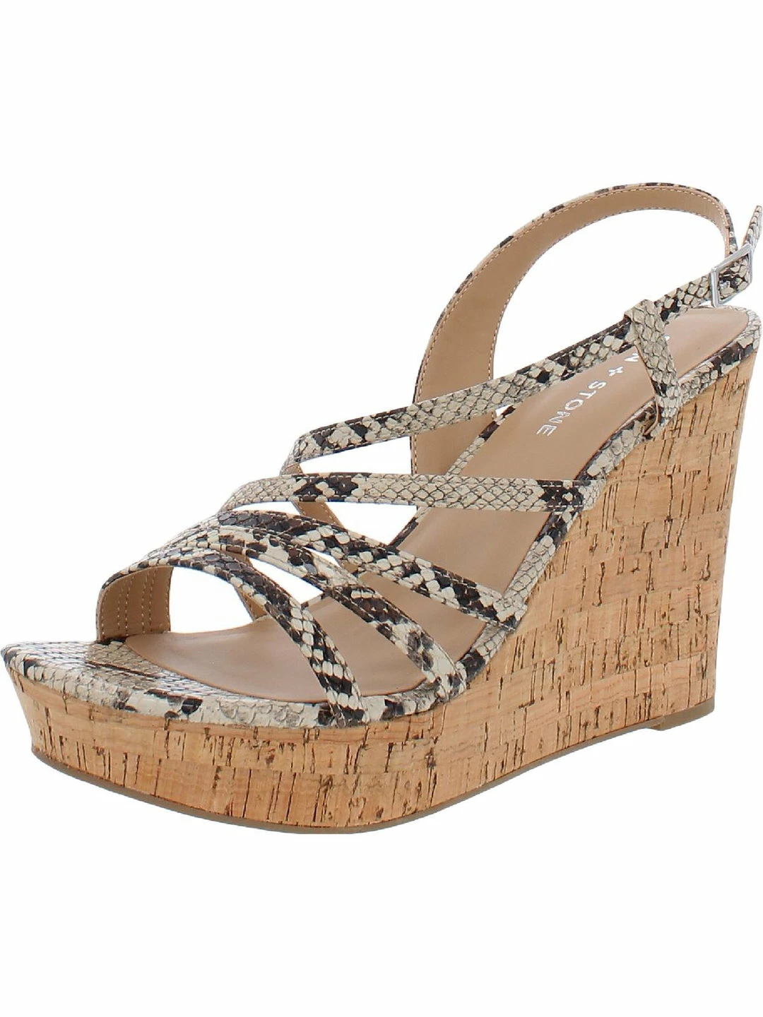 Sun + Stone Natasha Womens Faux Leather Ankle Strap Wedge Sandals 1 Sun + Stone Natasha Womens Faux Leather Ankle Strap Wedge Sandals