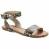 Sun + Stone Miiah Womens Faux Leather Ankle Buckle Flat Sandals