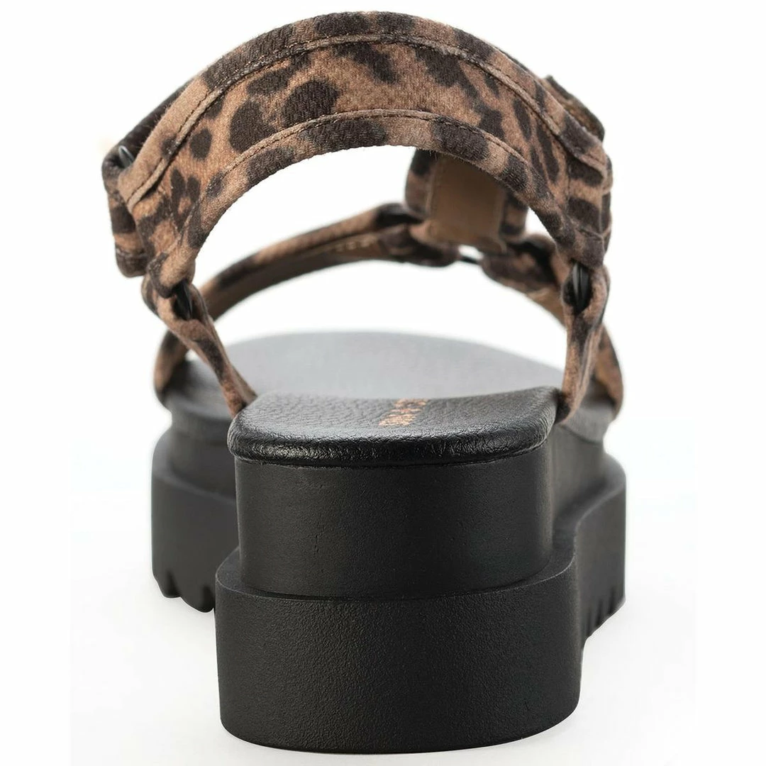 Sun + Stone Stacii Womens Leopard Canvas Wedge Sandals 3 Sun + Stone Stacii Womens Leopard Canvas Wedge Sandals - Image 3