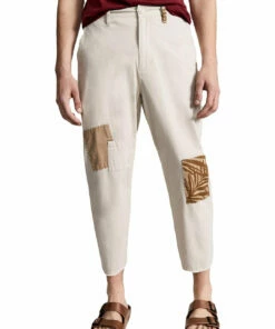 Sun + Stone Mott Mens Straight Leg Patch Khaki Pants