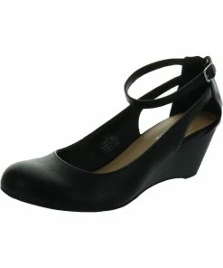 Sun + Stone Miley Womens Round Toe Cut Out Wedge Heels