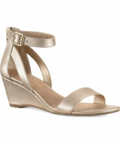 Sun + Stone Jossie Womens Solid Ankle Strap Wedge Sandals