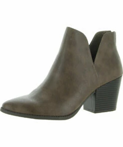 Sun + Stone Elizaa Womens Faux Leather Block Heel Ankle Boots