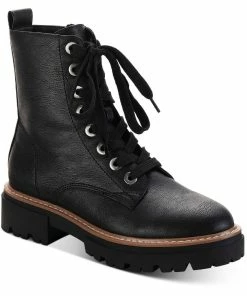 Sun + Stone Tiiaa Womens Faux Leather Platform Combat & Lace-up Boots
