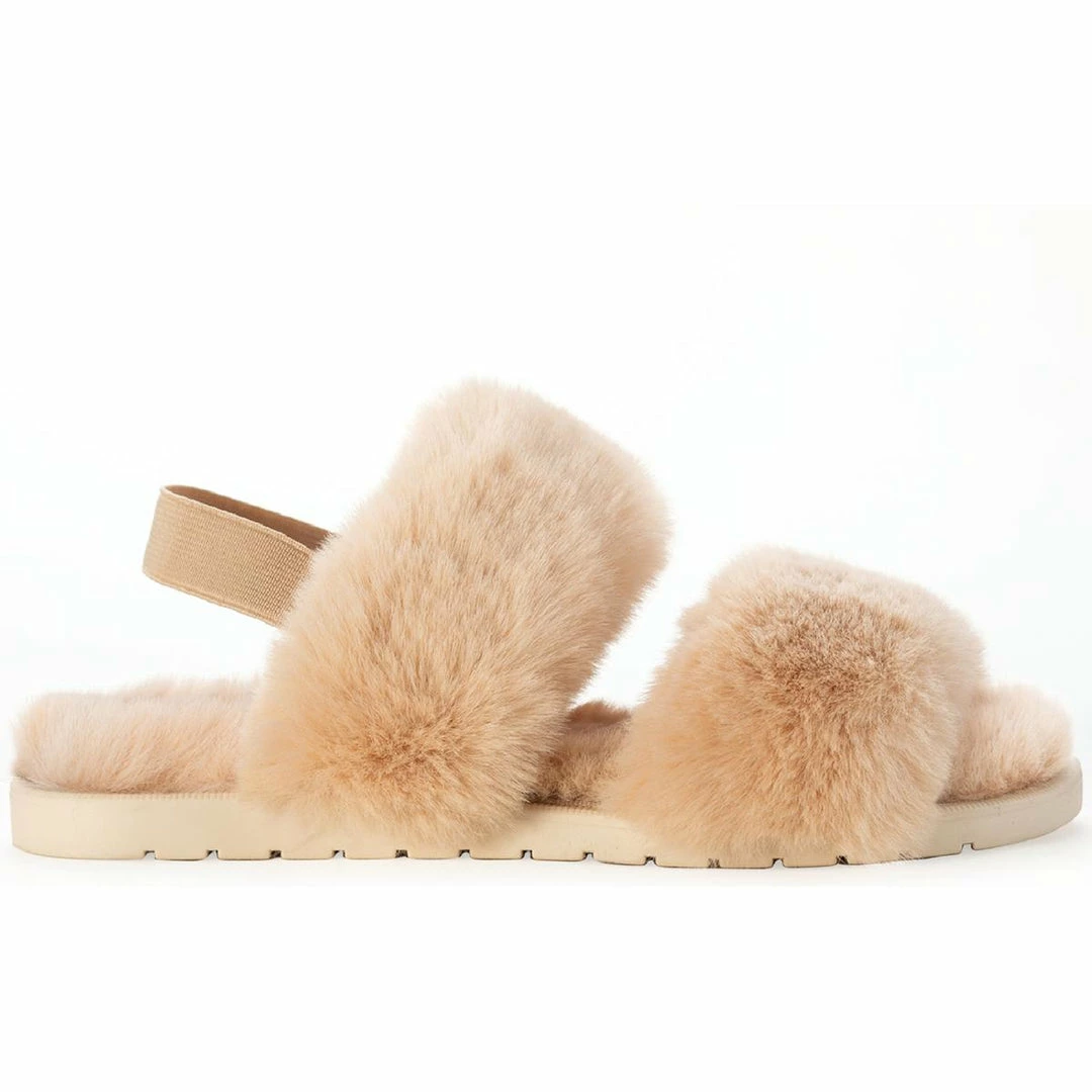 Sun + Stone Emmaa Womens Faux Fur Open Toe Slingback Sandals 2 Sun + Stone Emmaa Womens Faux Fur Open Toe Slingback Sandals - Image 2