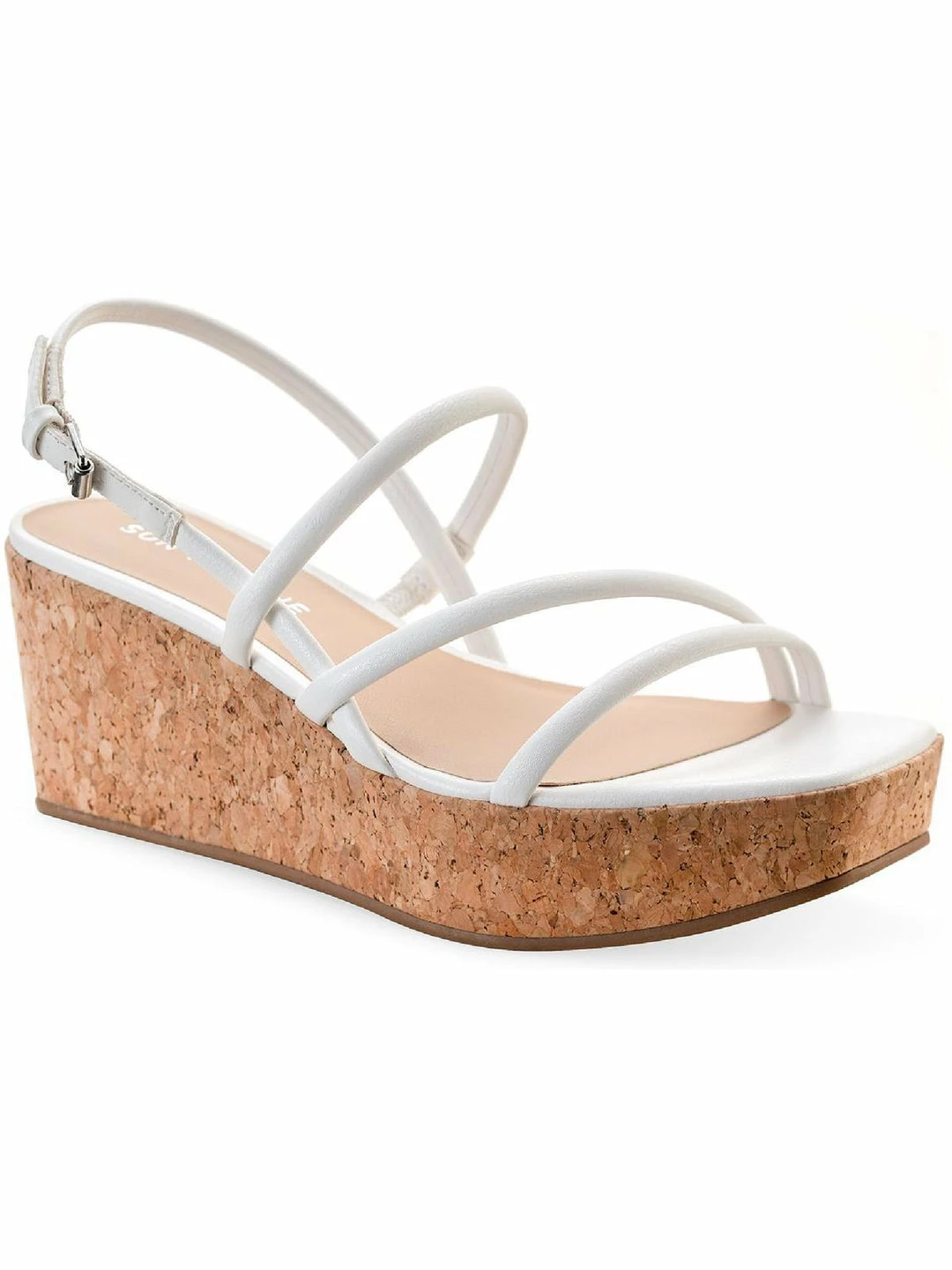 Sun + Stone Bella Womens Faux Leather Buckle Wedge Sandals 1 Sun + Stone Bella Womens Faux Leather Buckle Wedge Sandals