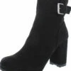 Sun + Stone Veraa Womens Microsuede Buckle Ankle Boots
