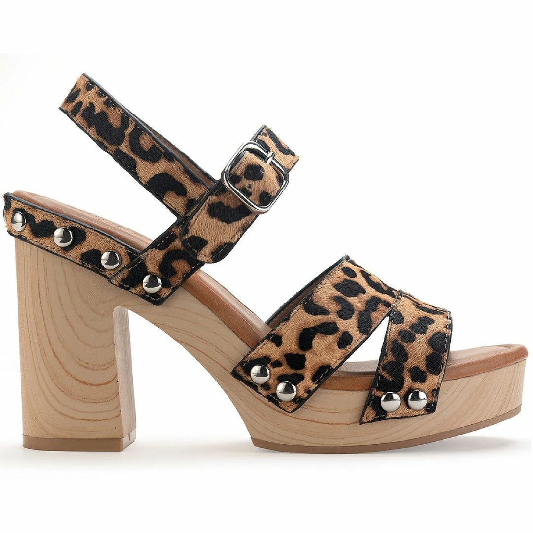 Sun + Stone Delilah Womens Calf Hair Studded Platform Sandals 2 Sun + Stone Delilah Womens Calf Hair Studded Platform Sandals - Image 2