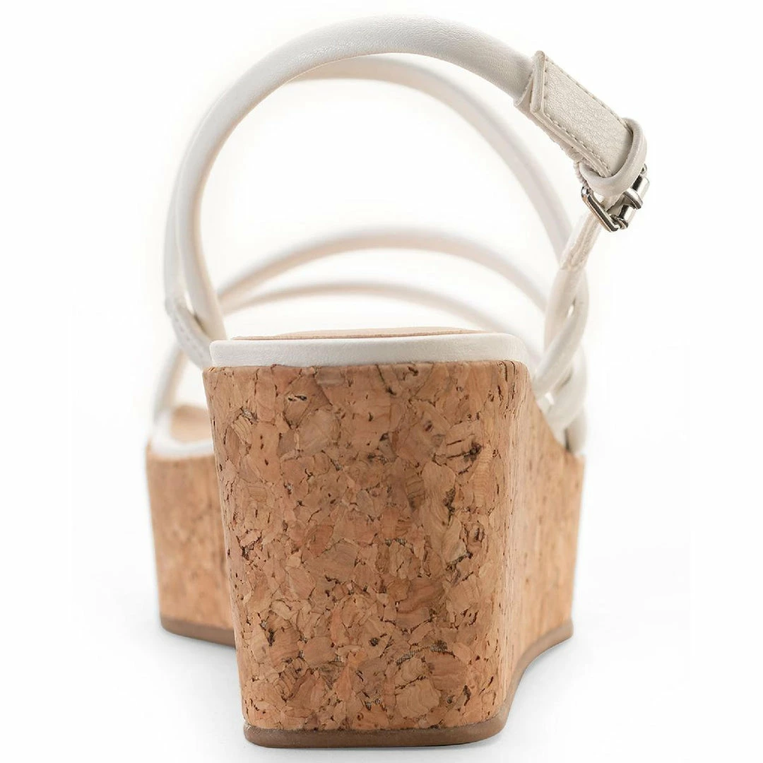 Sun + Stone Bella Womens Faux Leather Buckle Wedge Sandals 5 Sun + Stone Bella Womens Faux Leather Buckle Wedge Sandals - Image 5