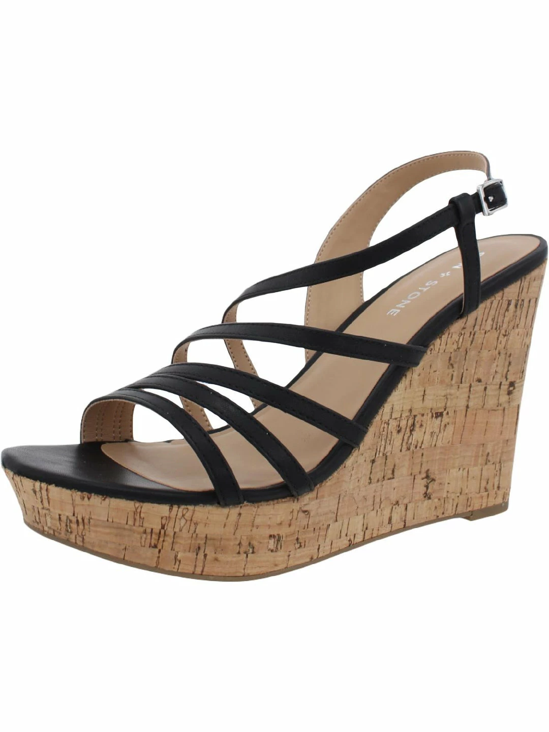 Sun + Stone Natasha Womens Faux Leather Ankle Strap Wedge Sandals 4 Sun + Stone Natasha Womens Faux Leather Ankle Strap Wedge Sandals - Image 4