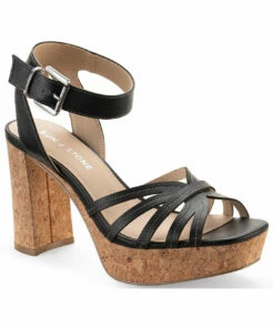 Sun + Stone Zarrahp Womens Faux Leather Open Toe Heels