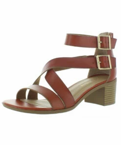 Sun + Stone Quinn Womens Faux Leather Pumps Heel Sandals
