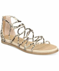 Sun + Stone Olivia Womens Faux Leather Espadrille Gladiator Sandals