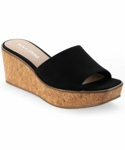 Sun + Stone Charlottee Womens Slip On Casual Wedge Sandals