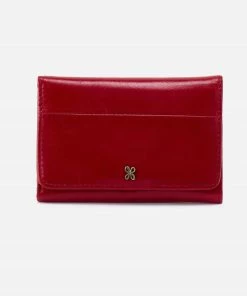 Hobo women Jill Mini Wallet in Crimson