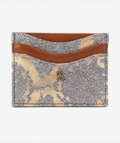 Hobo women Max Card Case in Golden Herringbone