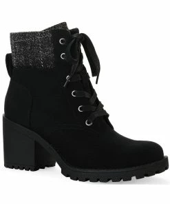 Sun + Stone Romina Womens Knit Ankle Combat & Lace-up Boots