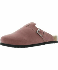 Sun + Stone Perlaaf Womens Faux Suede Slip On Slide Sandals