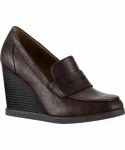 Sun + Stone Jetta Womens Faux Leather Slip On Wedge Heels